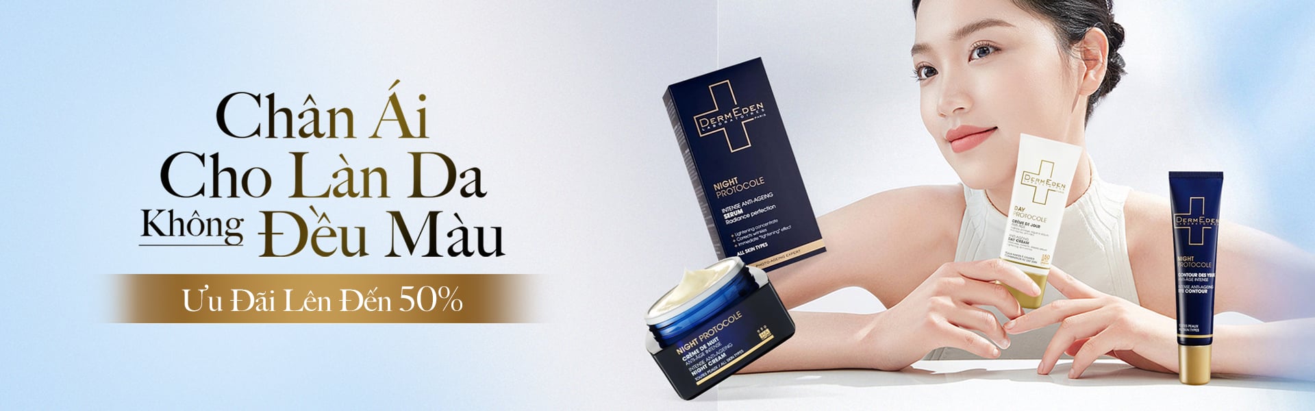 dermeden chân ái cho làn da không đều màu