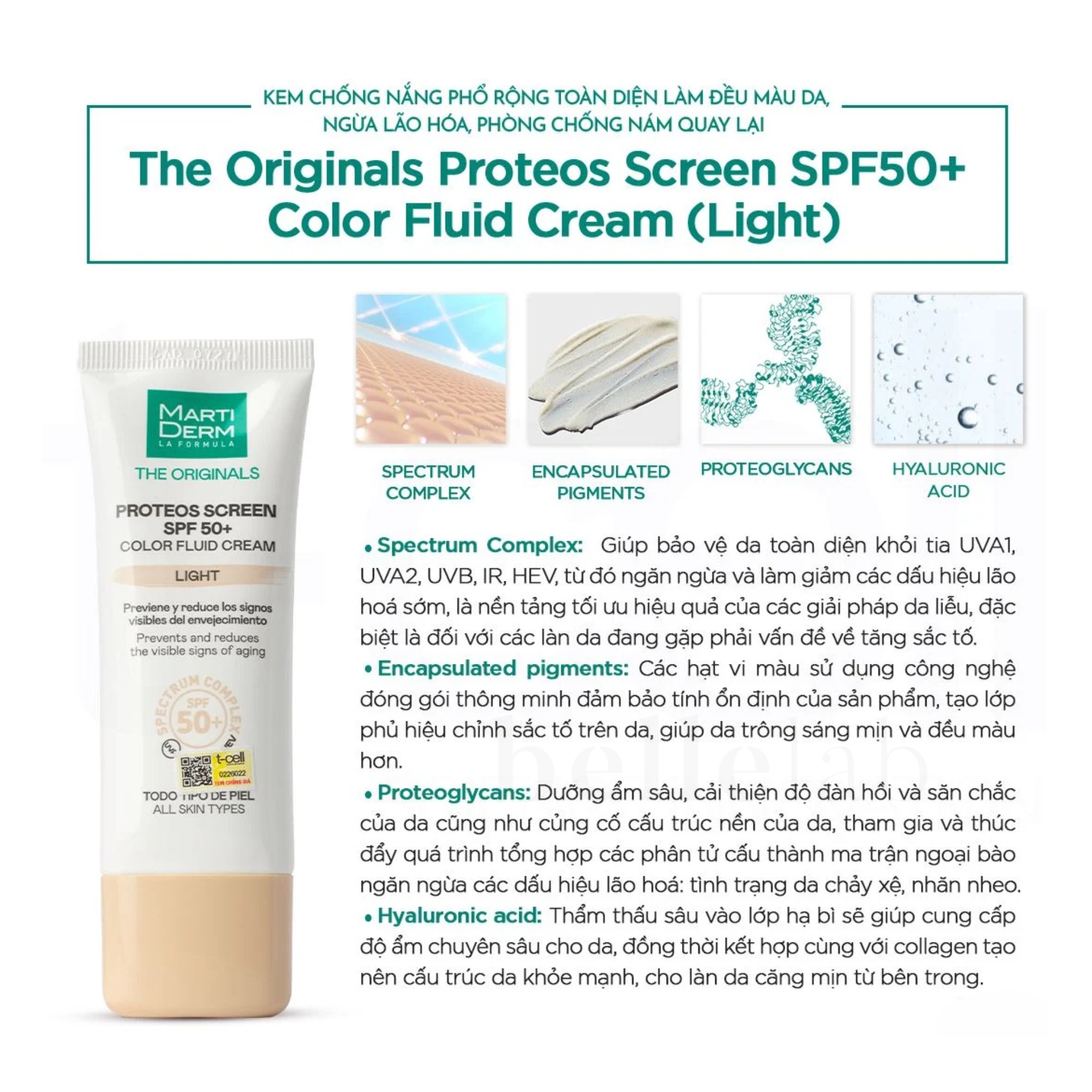 MartiDerm The Originals Proteos Screen SPF50+ Color Fluid Cream (Light)