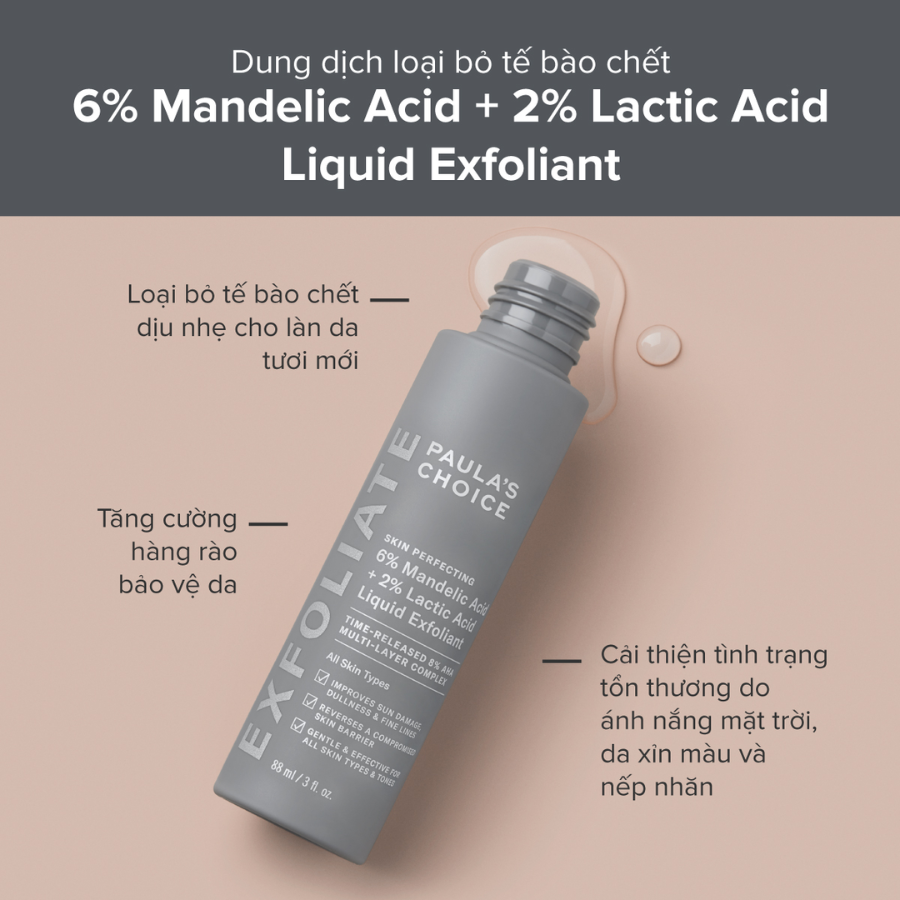 Paula’s Choice 6% Mandelic Acid + 2% Lactic Acid Liquid AHA Exfoliant