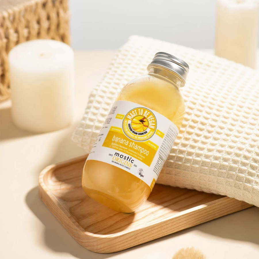 Dầu gội cấp ẩm & phục hồi tóc yếu Mastic Origins Banana Shampoo